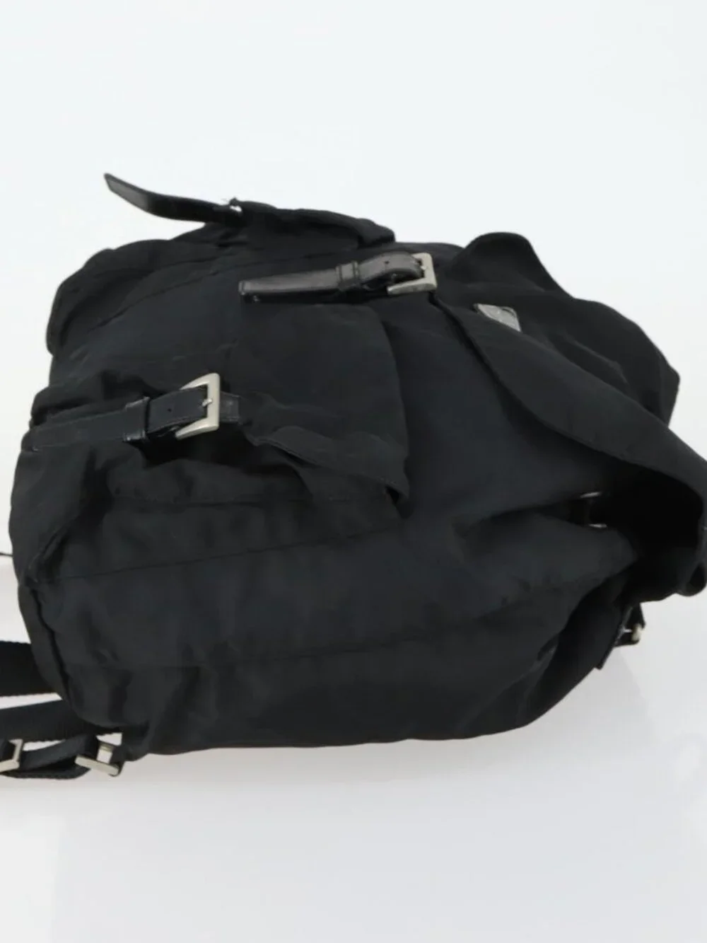 PRADA Backpack Nylon Black Silver Auth 153760